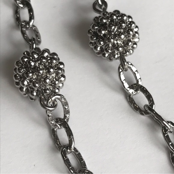 Talbots Silver Tone Single Strand Ball Station Long Chain Necklace - Picture 6 of 13